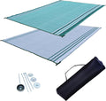 Forest Green Reversible Patio Mat 9x18 with Bag U73910