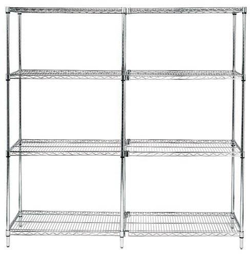 Chrome Wire Shelving Starter Kit 42Inch W x 14inch D x 86Inch H X52649