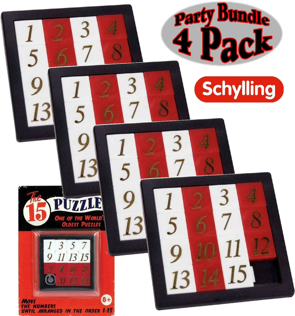 4 Pack Number Slide Brain Teaser with Clear Carry Case F5751