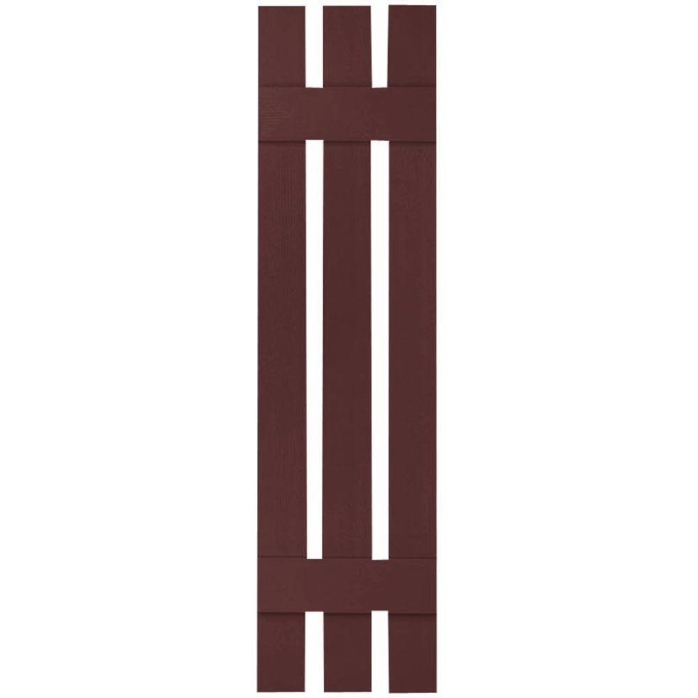 Bordeaux Red Vinyl Board and Batten Shutters Pair S170550