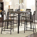 Rustic Brown Metal 5-Piece Counter Set U986178