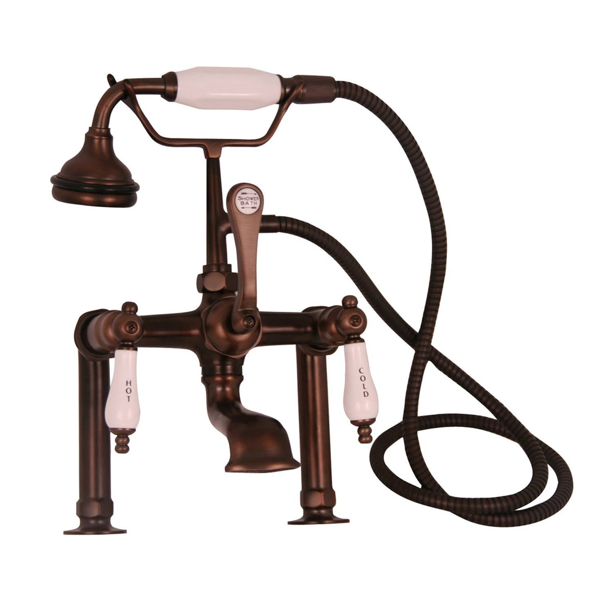 Oil Rubbed Bronze Tub Rim-Mounted Faucet with Handshower P10641