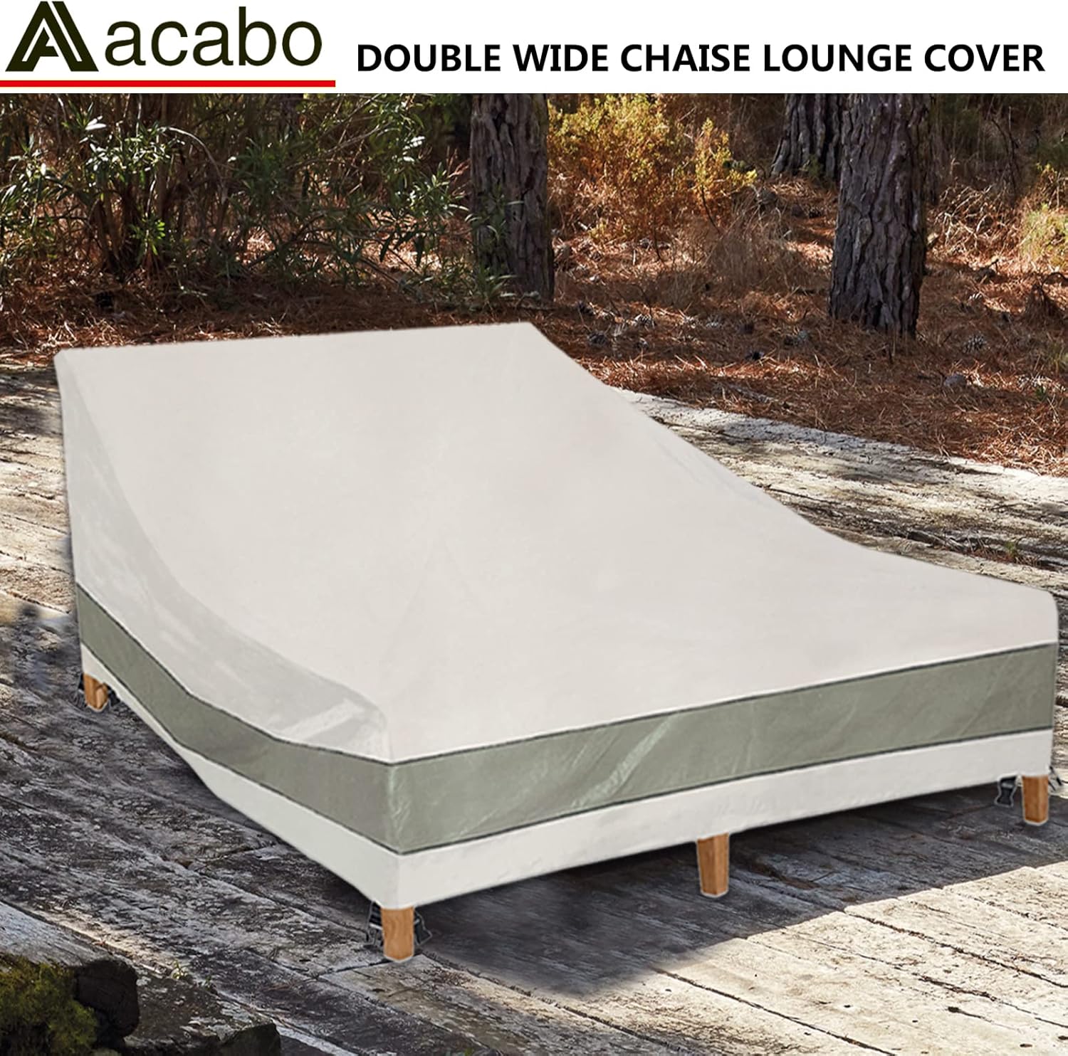 Double Wide Patio Chaise Lounge Chair Cover 82Inch Heavy Duty Waterproof X229