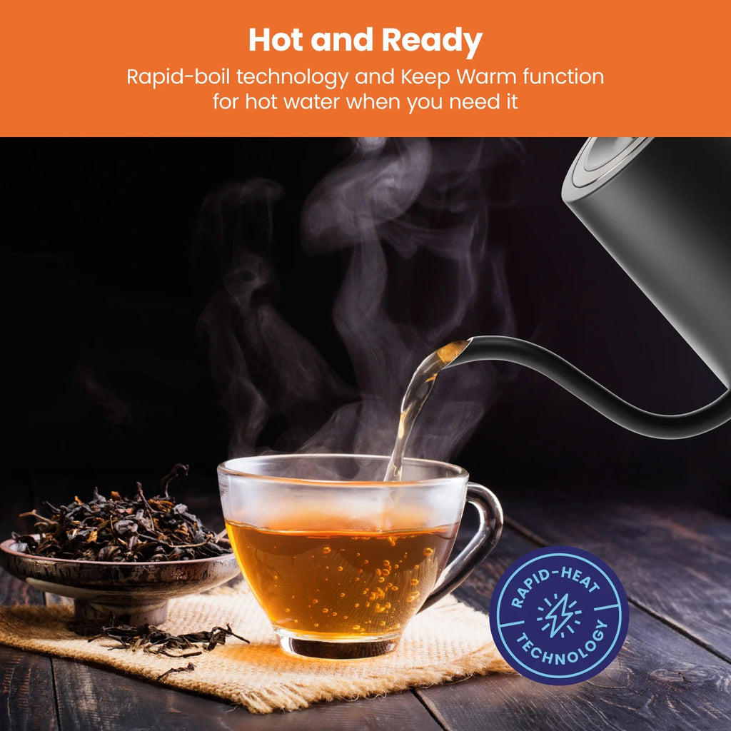 Black Gooseneck Electric Kettle A881