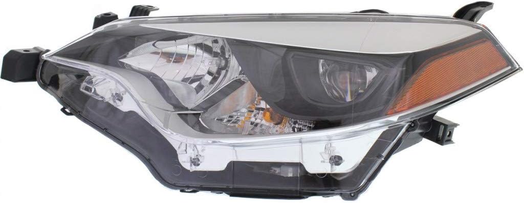 Headlight Assembly for Toyota Corolla 2014 2015 2016 Passenger Side Black Housing H960
