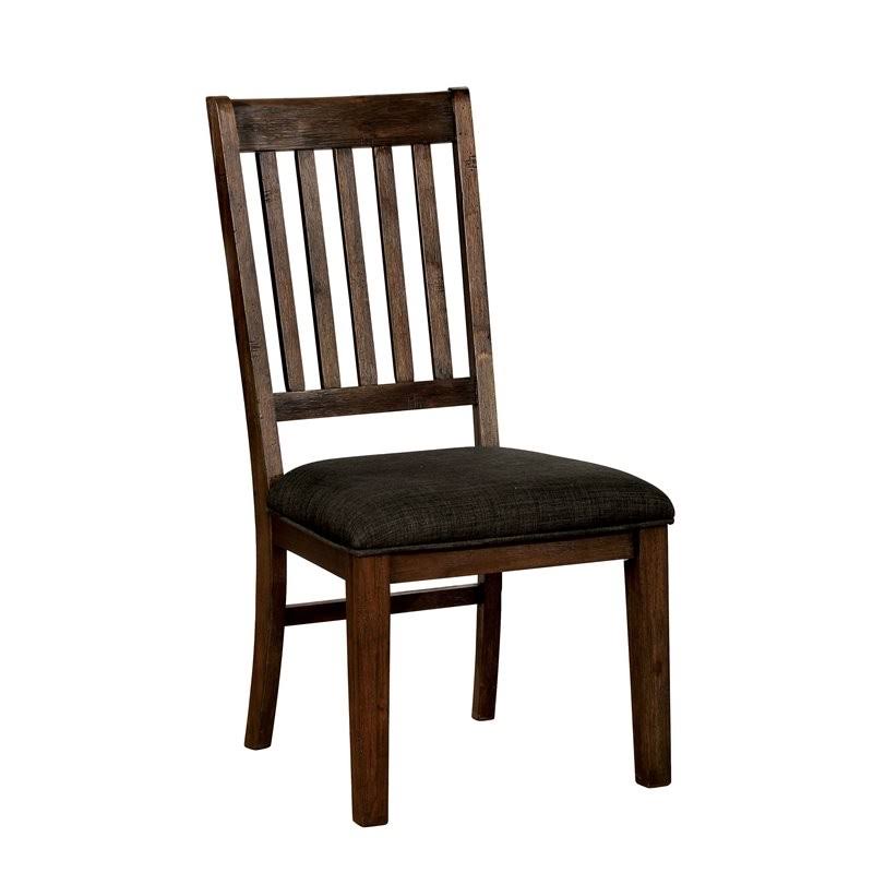 Rustic Wood Base Side Chair (Set of 2) in Walnut H7071