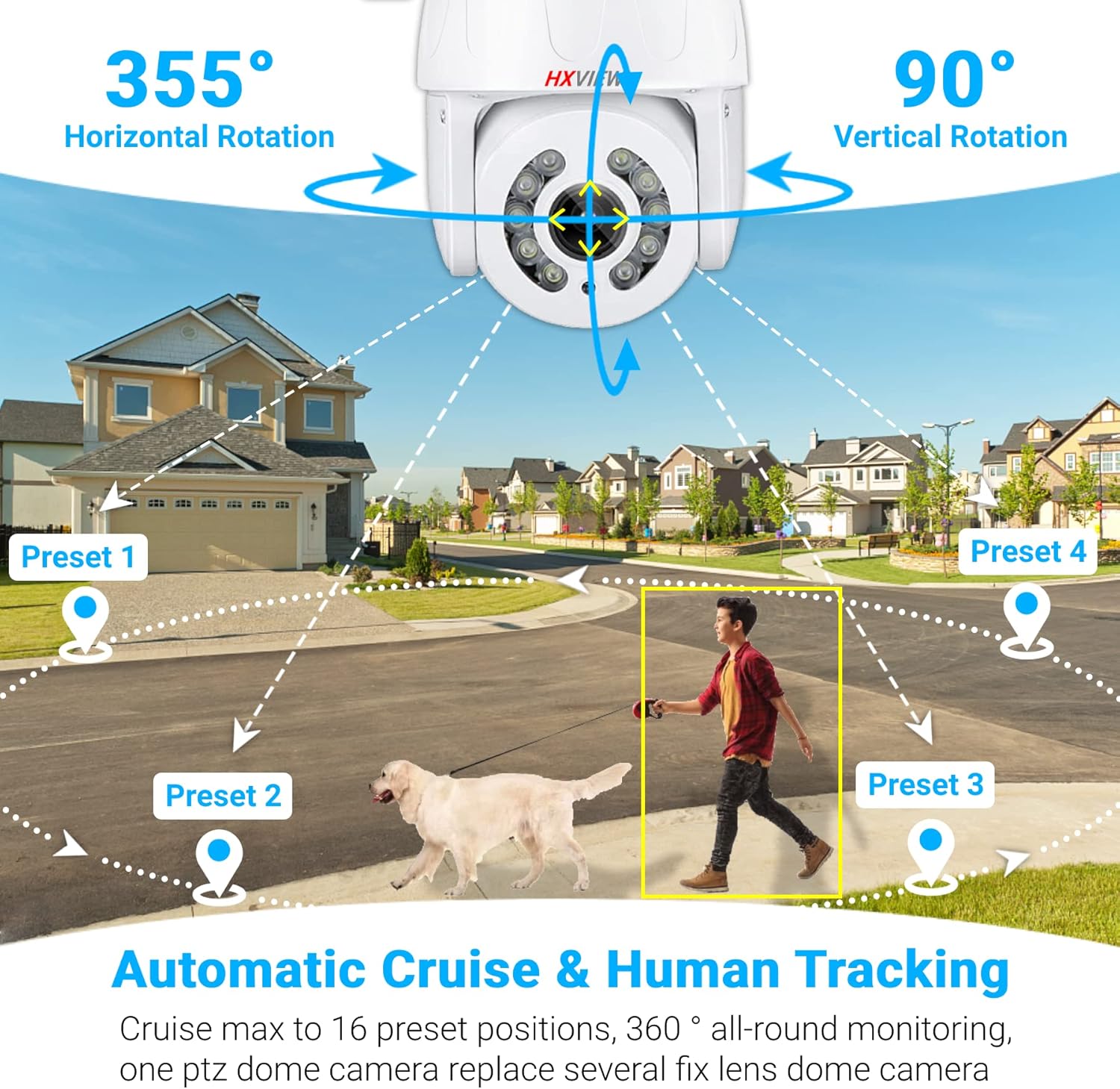 5MP WiFi Wireless Spotlight Camera with 5X Optical Zoom J118