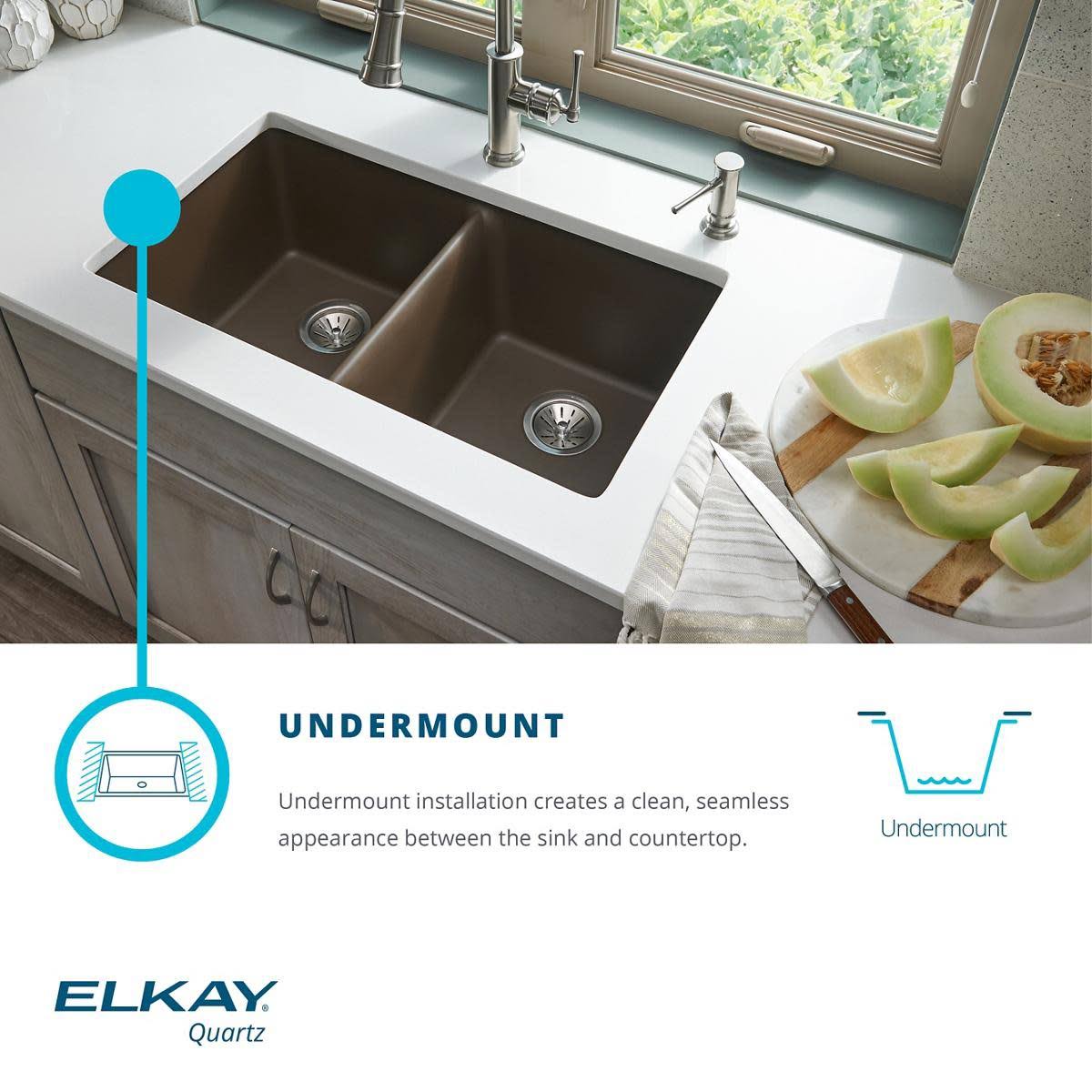 Quartz Classic Single Bowl Undermount Sink, Dusk Gray H464