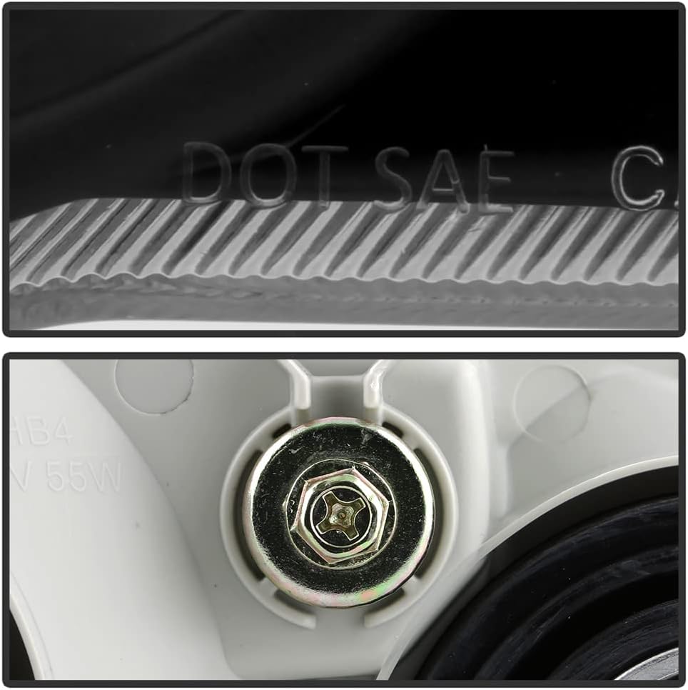 Black Housing Headlights Headlamps with Corner Signal Lamps Pair Set Z7196