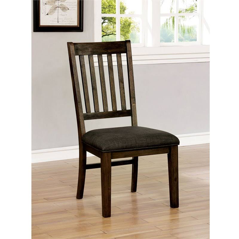 Rustic Wood Base Side Chair (Set of 2) in Walnut H7071