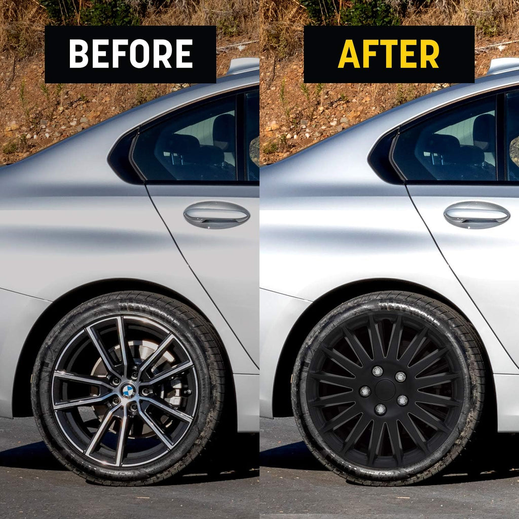 Dual Tone Chrome and Black 17" Set of 4 F886