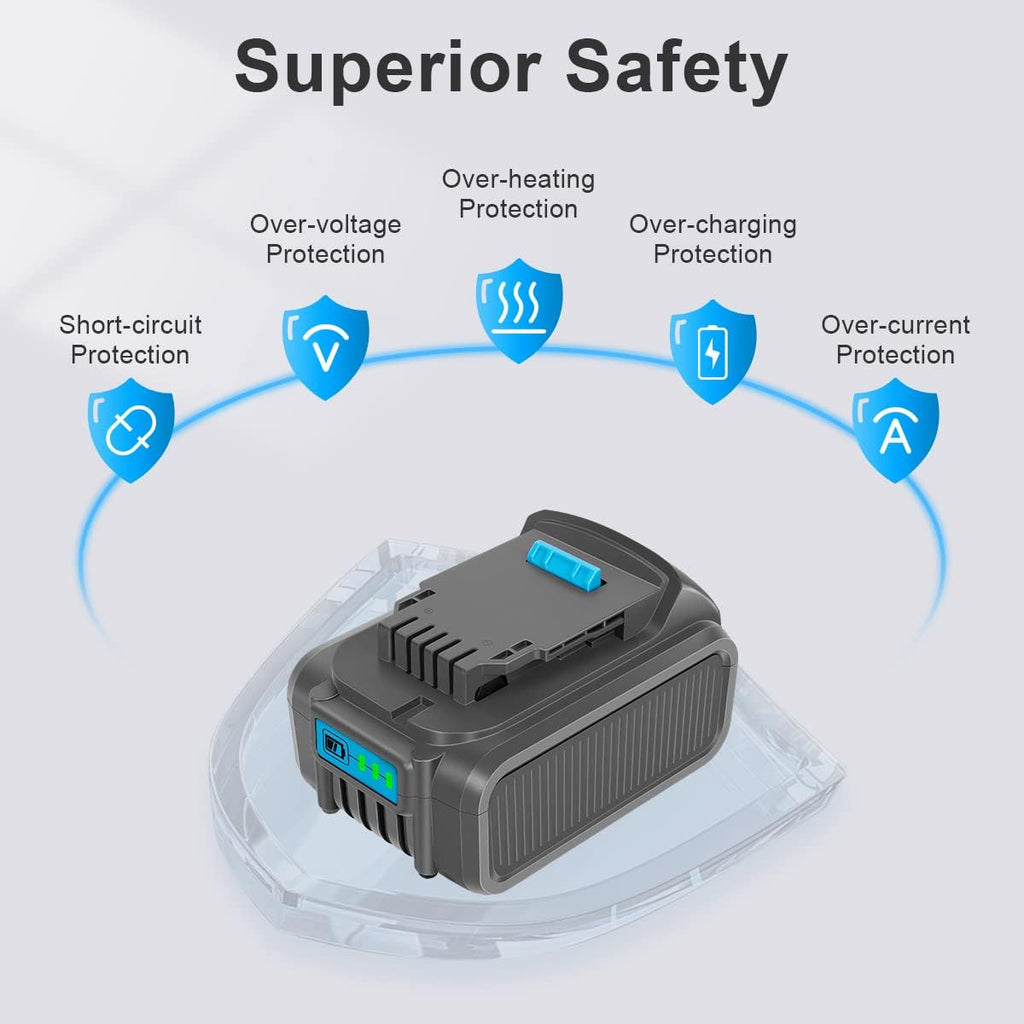 6 Packs 20V 6.0Ah Battery with LED Indicator Y615189