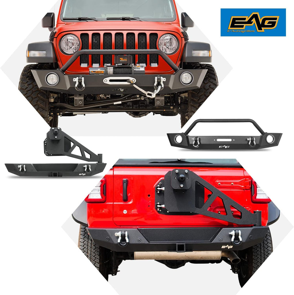 Rock Crawler Front Bumper with Tire Carrier Combo for Wrangler JL Z91205
