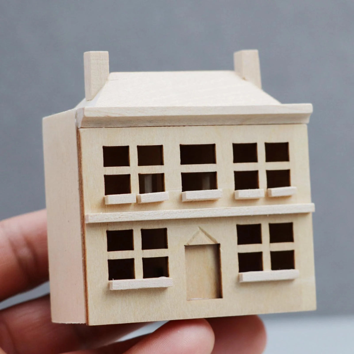 1/12 Dollhouse Villa House Handcraft Unpainted Miniature T318280