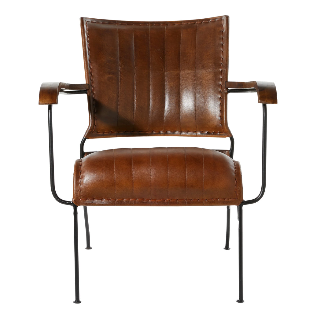 Brown Leather Accent Chair R10819