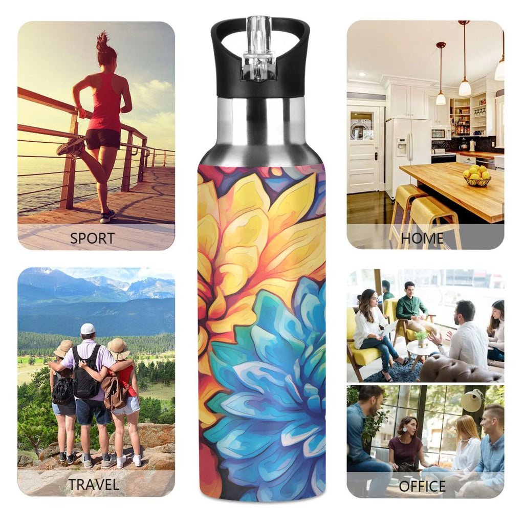 Sunflowers Blue Stainless Steel Insulated Water Bottle K557045