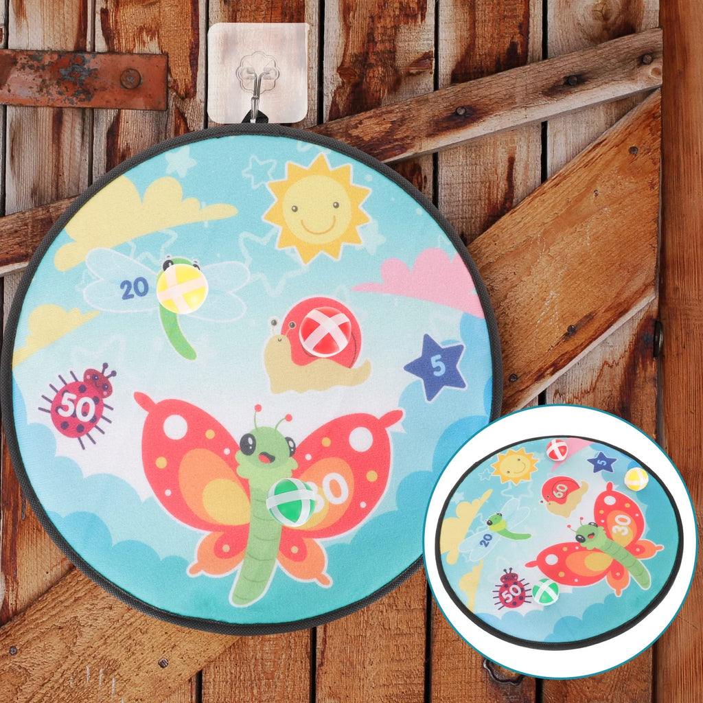 1 Set Kids Dart Board Toy with Sticky Balls Y7373