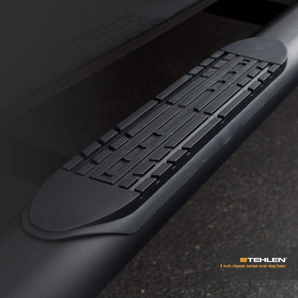 4 Oval Side Step Nerf Bars Matte Black V736
