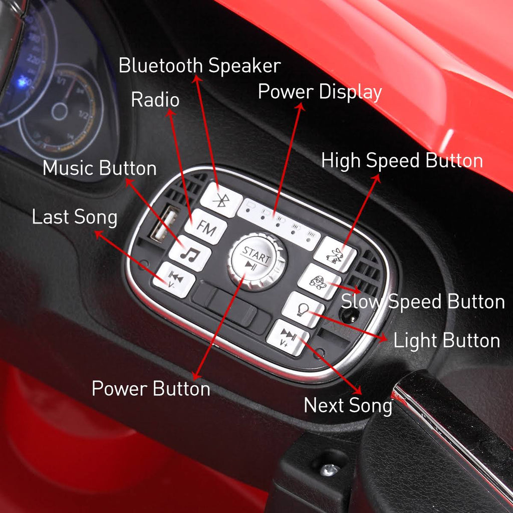 Red 12V Battery Powered Ride on Toy Car with Remote Control T500
