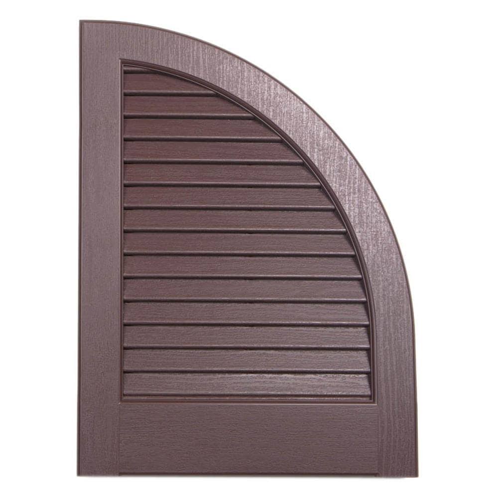 2-Pack Brown Louvered Vinyl Exterior Shutters Q4056