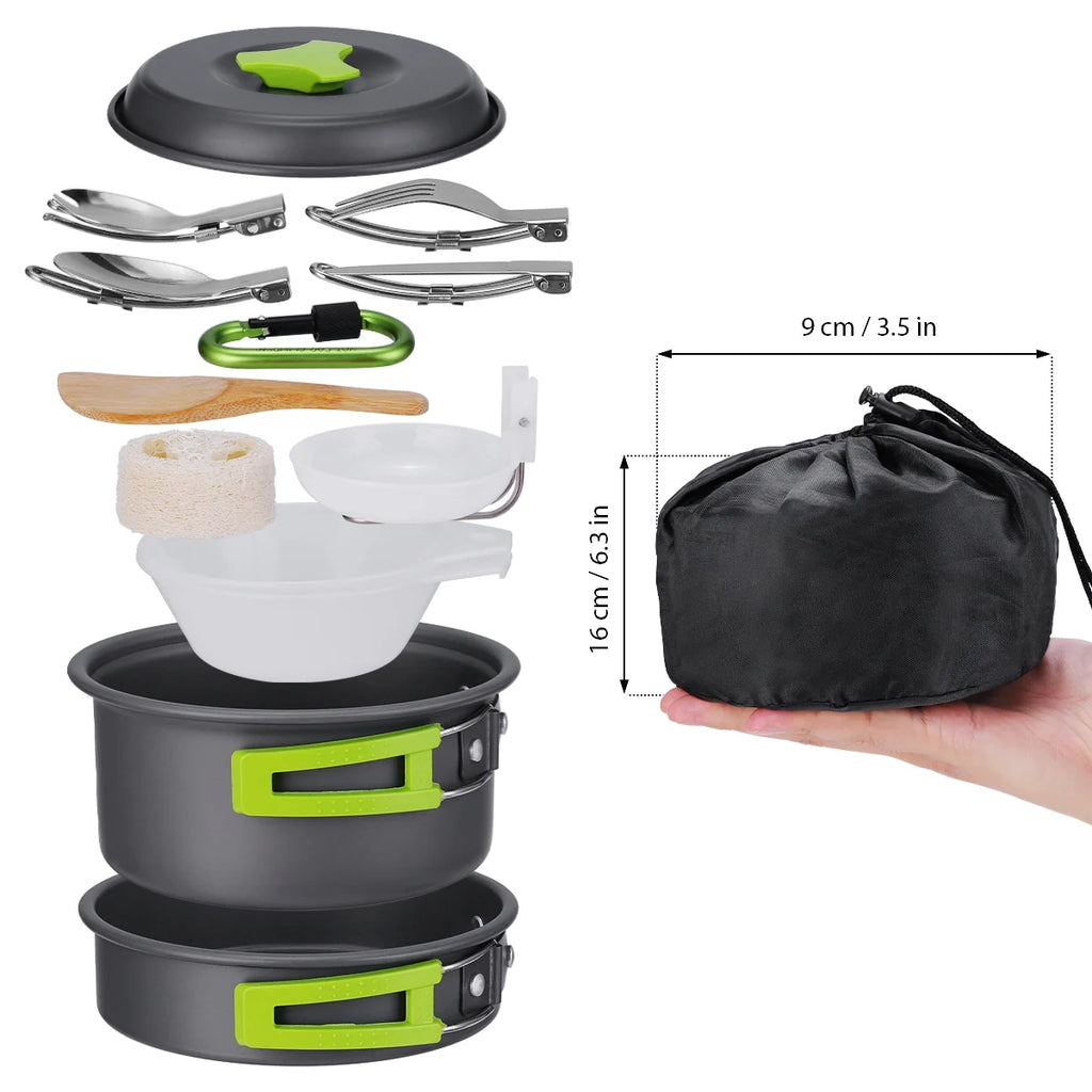 15 Pcs Non Stick Camping Cookware Set L9872