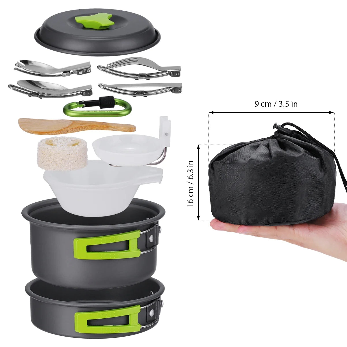 15 Pcs Non Stick Camping Cookware Set L9872