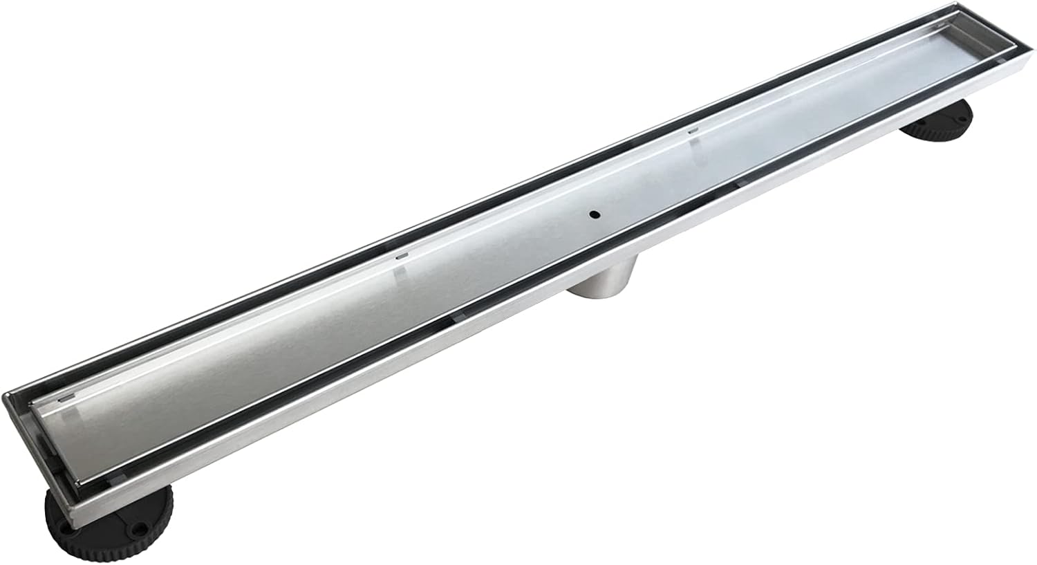 28-Inch Brushed 304 Stainless Steel Rectangle Shower Drain with Tile Insert Grate H4793