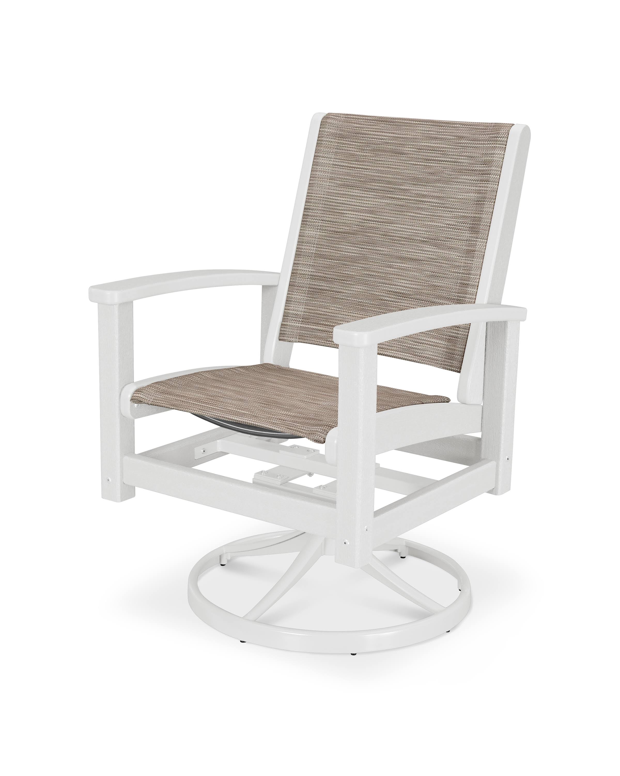 Satin White Swivel Rocker G1335