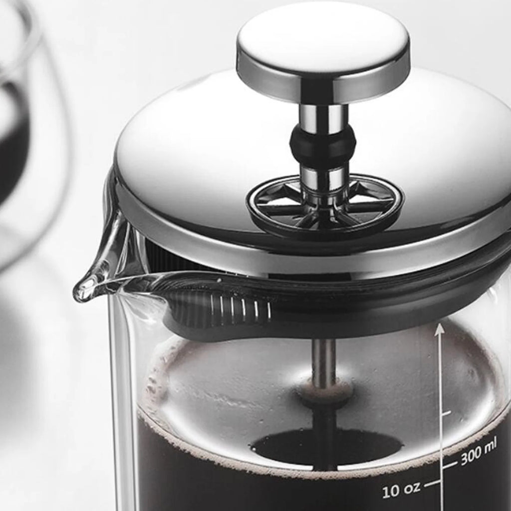 10oz Double Walled French Coffee Maker Borosilicate Glass Coffee Pot with Stainless Steel Filter Y81792