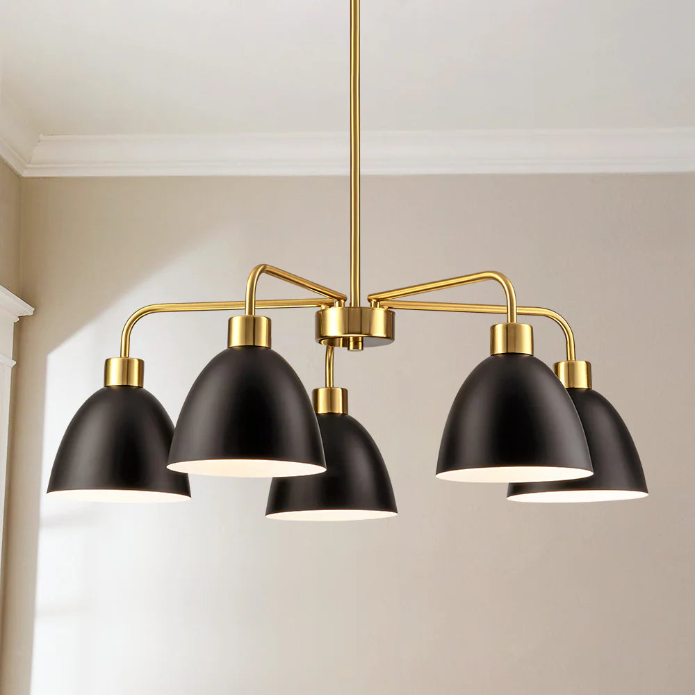5-Light Dimmable Industrial Shaded Chandelier F776576