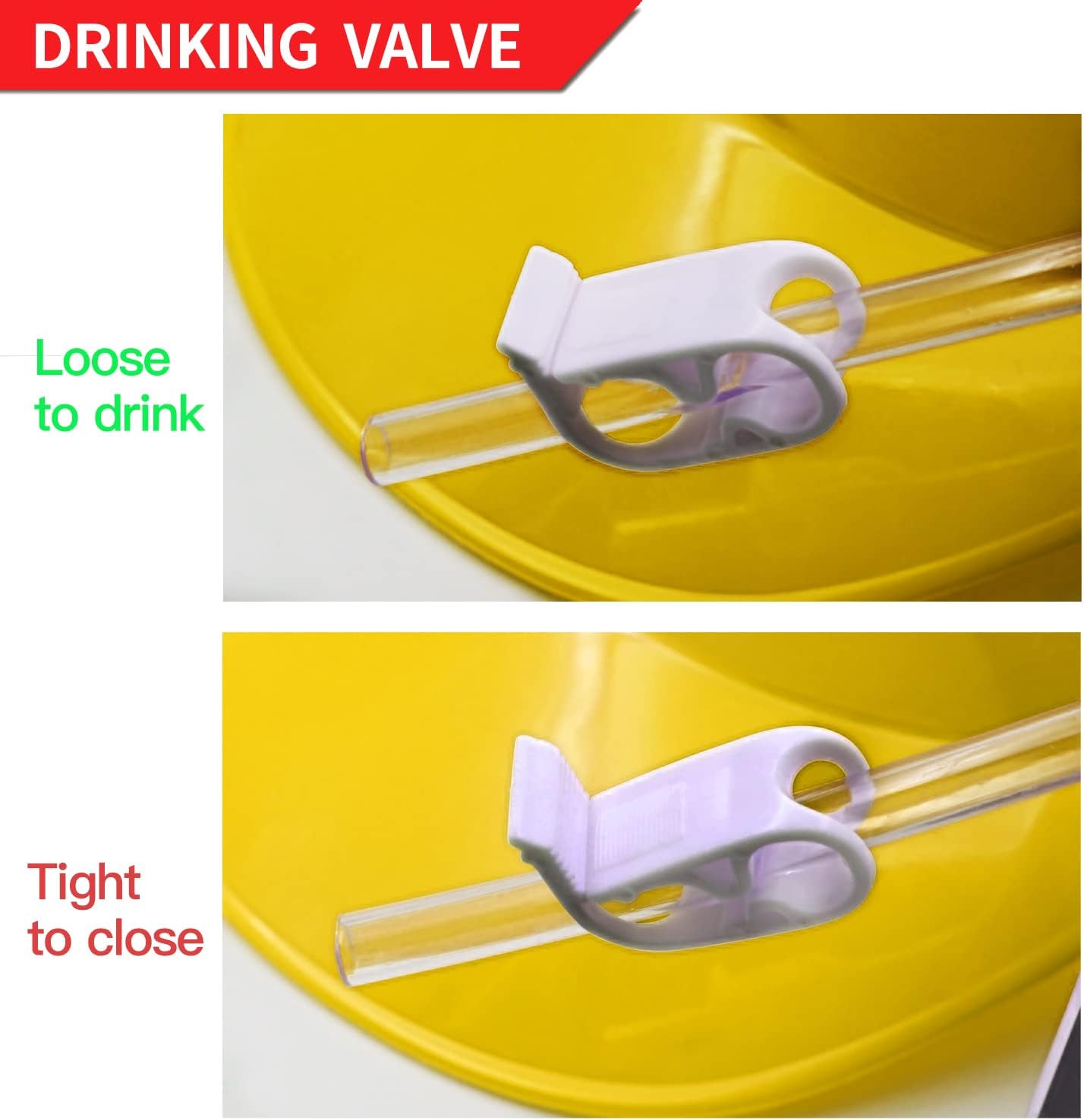 Yellow Adjustable Drinking Helmet with Straw X2170