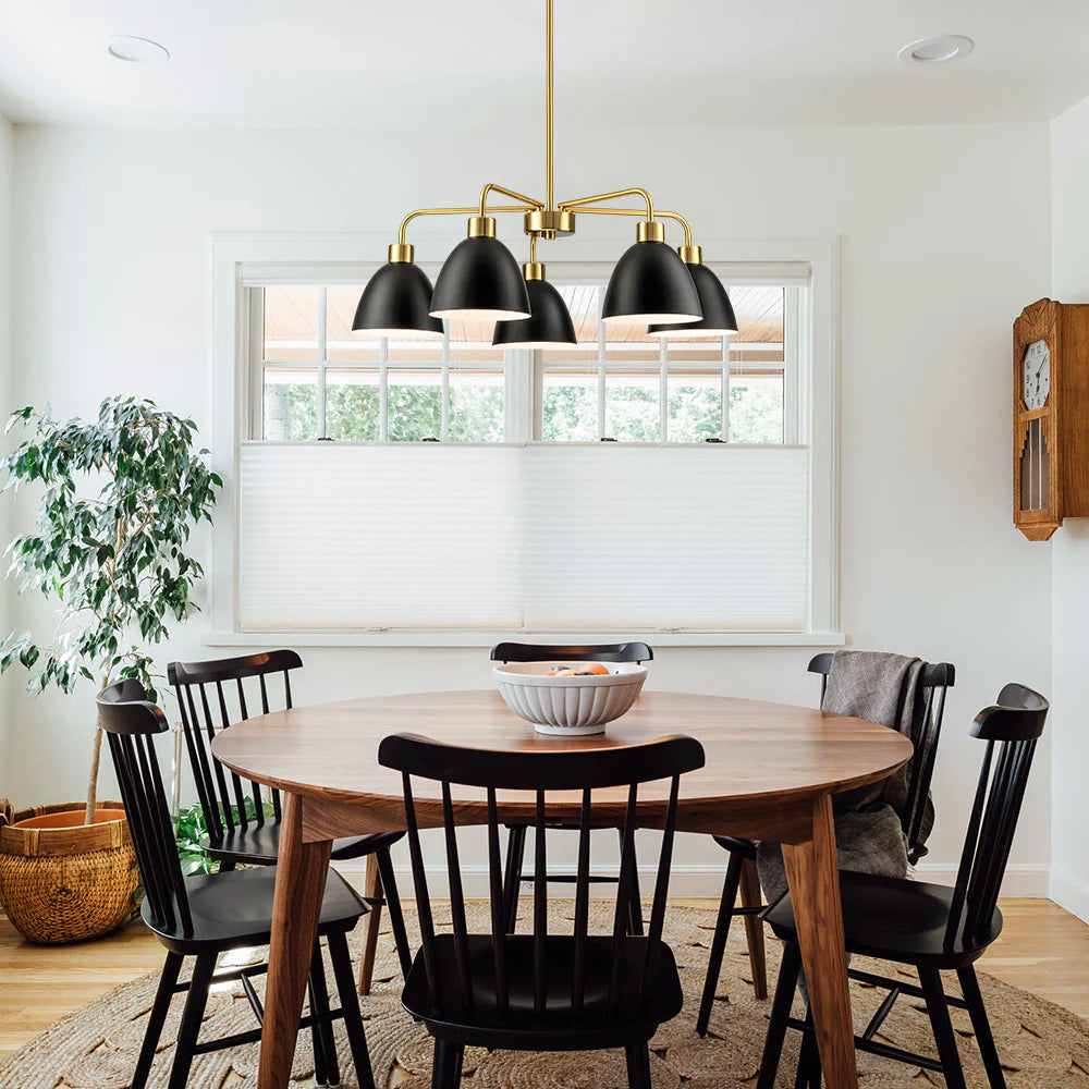 5-Light Dimmable Industrial Shaded Chandelier F776576