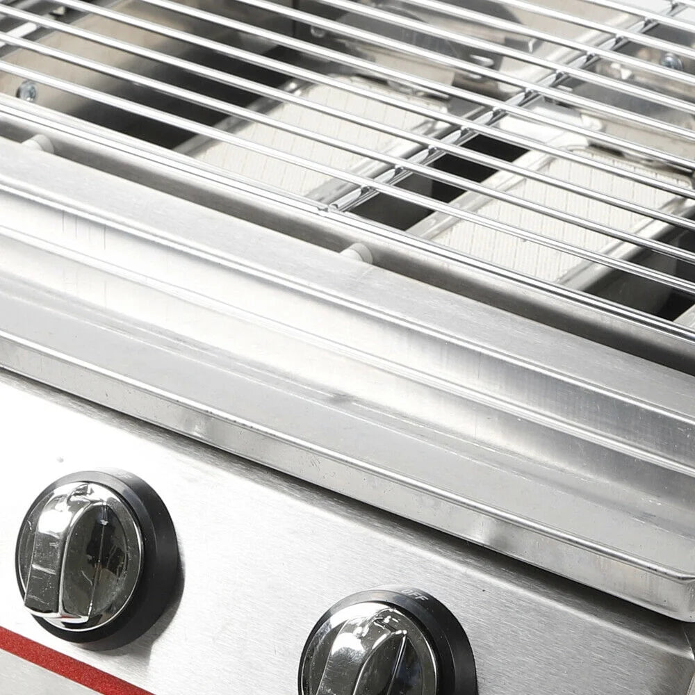 3 Burners Commercial Gas Grill Stainless Steel D657