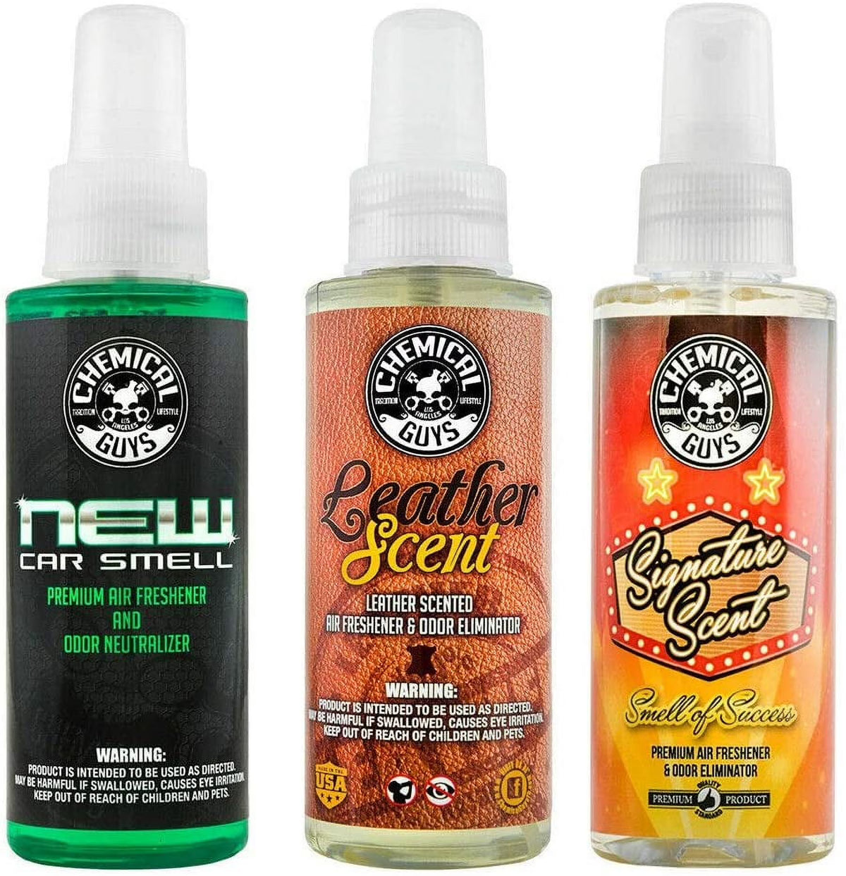 New Car Scent, Leather Scent & Signature Stripper Scent Air Freshener Kit (3) 4 oz. Bottles G16731