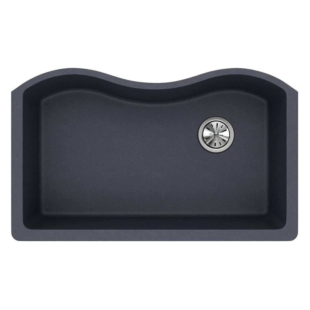 Quartz Classic Single Bowl Undermount Sink, Dusk Gray H464
