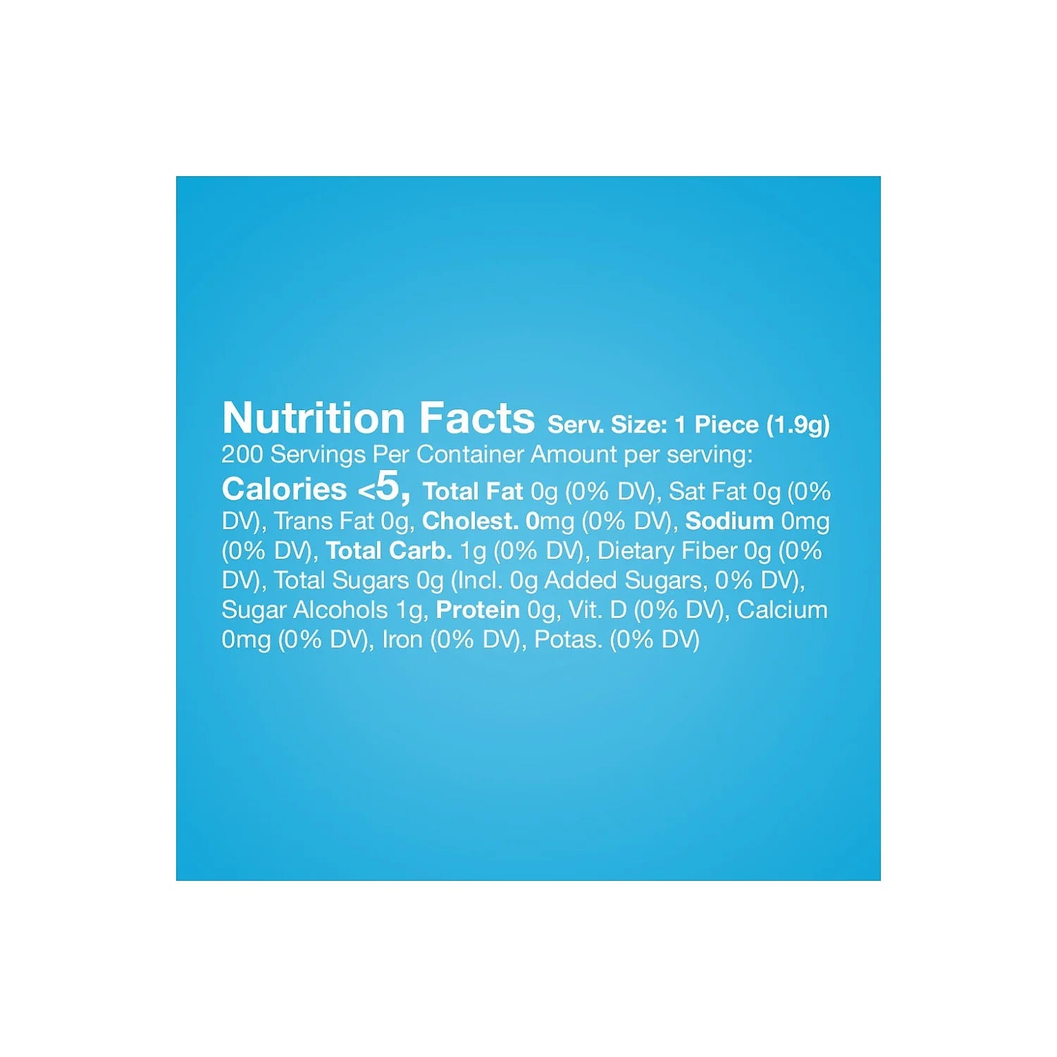 Sugar Free Gum Assorted Flavors 13.4 oz. 200 Pieces/Pack M487