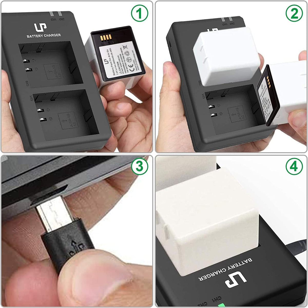 2-Pack 7.2V 3660mAh Li-ion Rechargeable Batteries with Dual Charger Station V944889