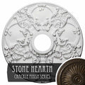 18x22OD x 3 1/2x22ID x 1 3/8x22P Hand-Painted Stone Hearth Crackle Ceiling Medallion P538