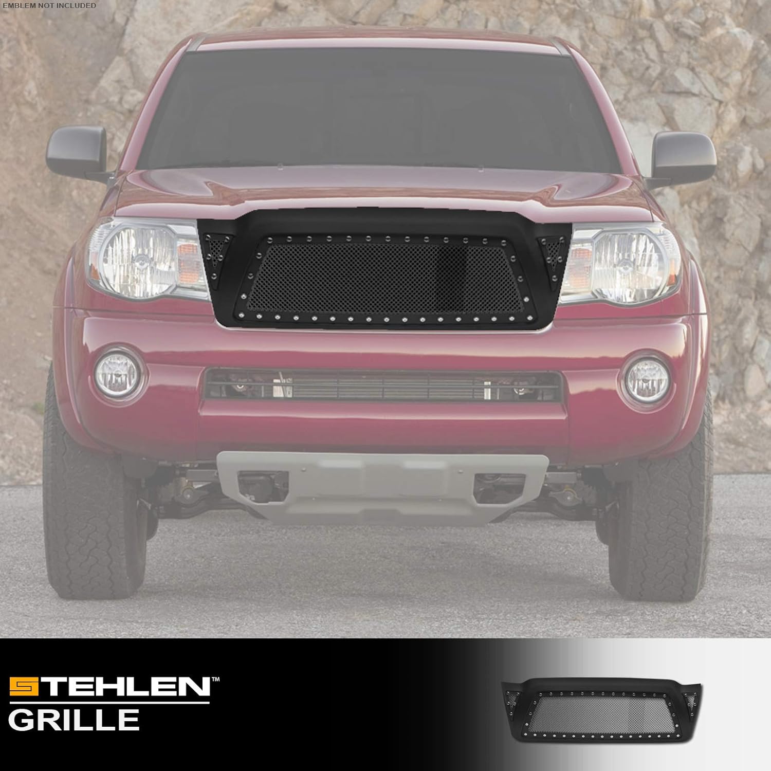 Matte Black Steel Mesh Hood Bumper Grille H244
