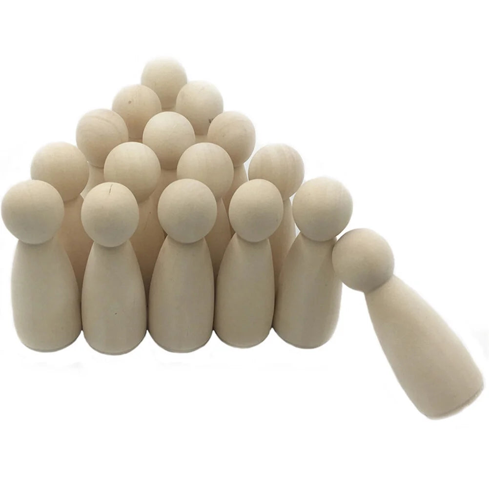 Bamboo Wood Peg Dolls 10 Pcs W56039