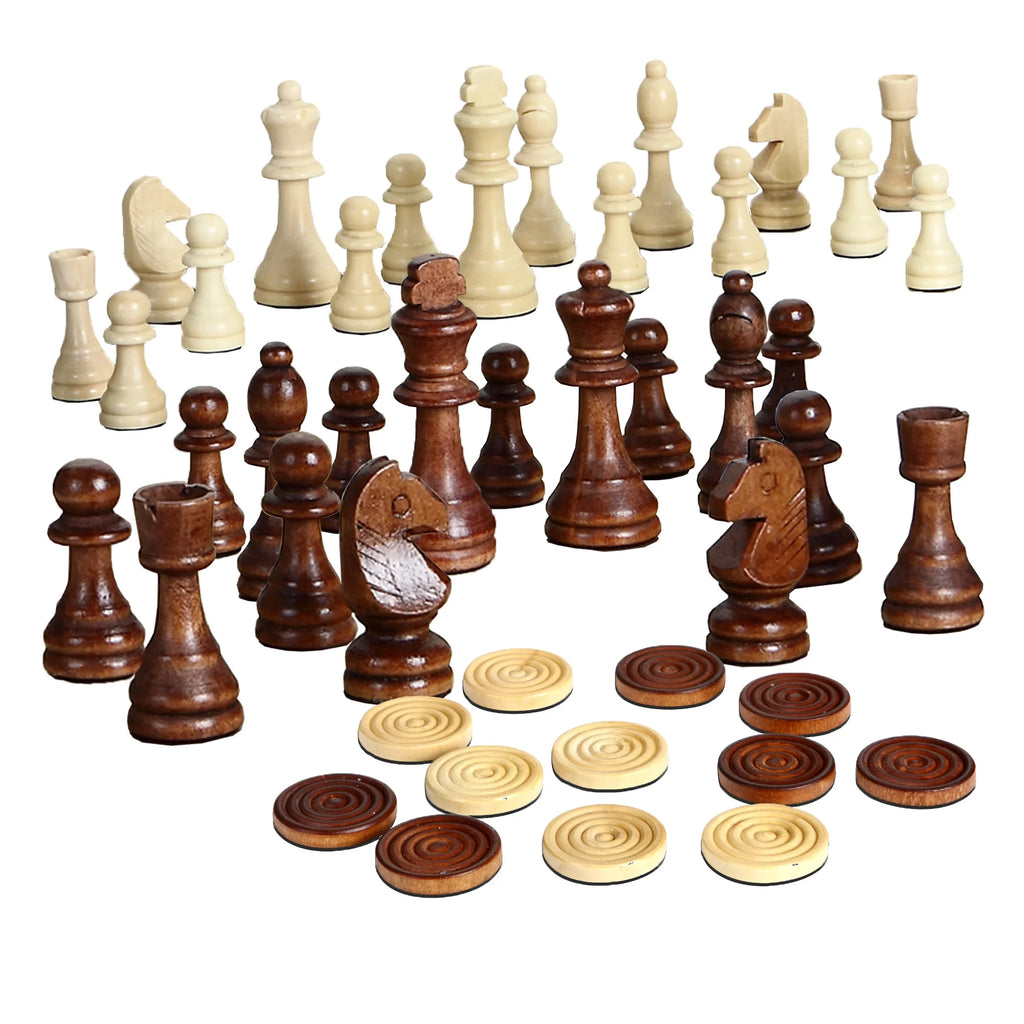 Wood Chess and Checkers Set T86569