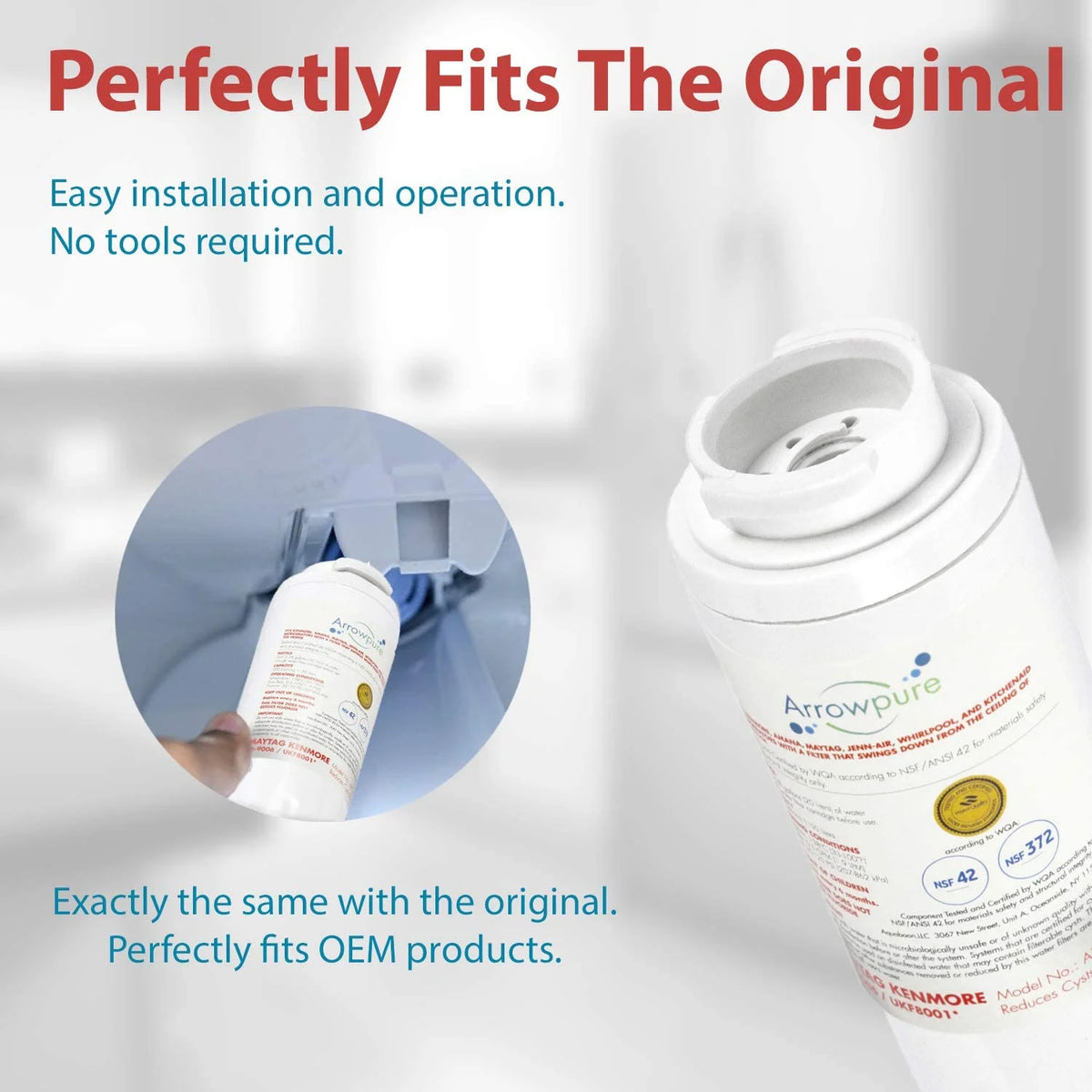 4 Pack UKF8001 Refrigerator Water Filter Replacement B6918