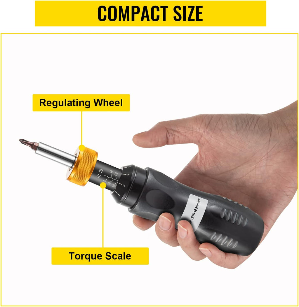1/4" Drive Torque Screwdriver, 10-50 in/lbs, Pack of 2 M99934