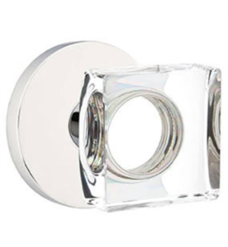 Crystal Knob Privacy with Disk Rose Bright Nickel Finish A725755