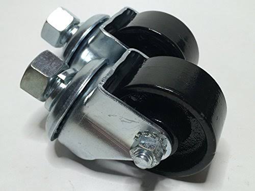 Floor Jack Casters Black 2 Pcs with Lock Washers Hex Nuts N669