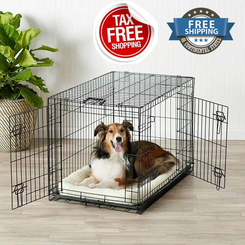 36 inch 2-Door Black Dog Crate K10178
