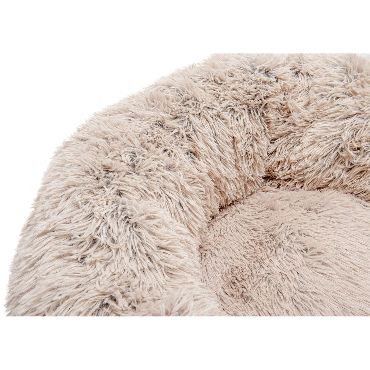 Taupe Jumbo Long Fur Donut Dog Bed Q671187