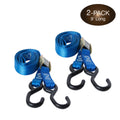 2 Motorcycle Kayak Tie-Down Cam Straps 1" x 9' with Durable Polyester and Vinyl-Coated S Hooks F47289