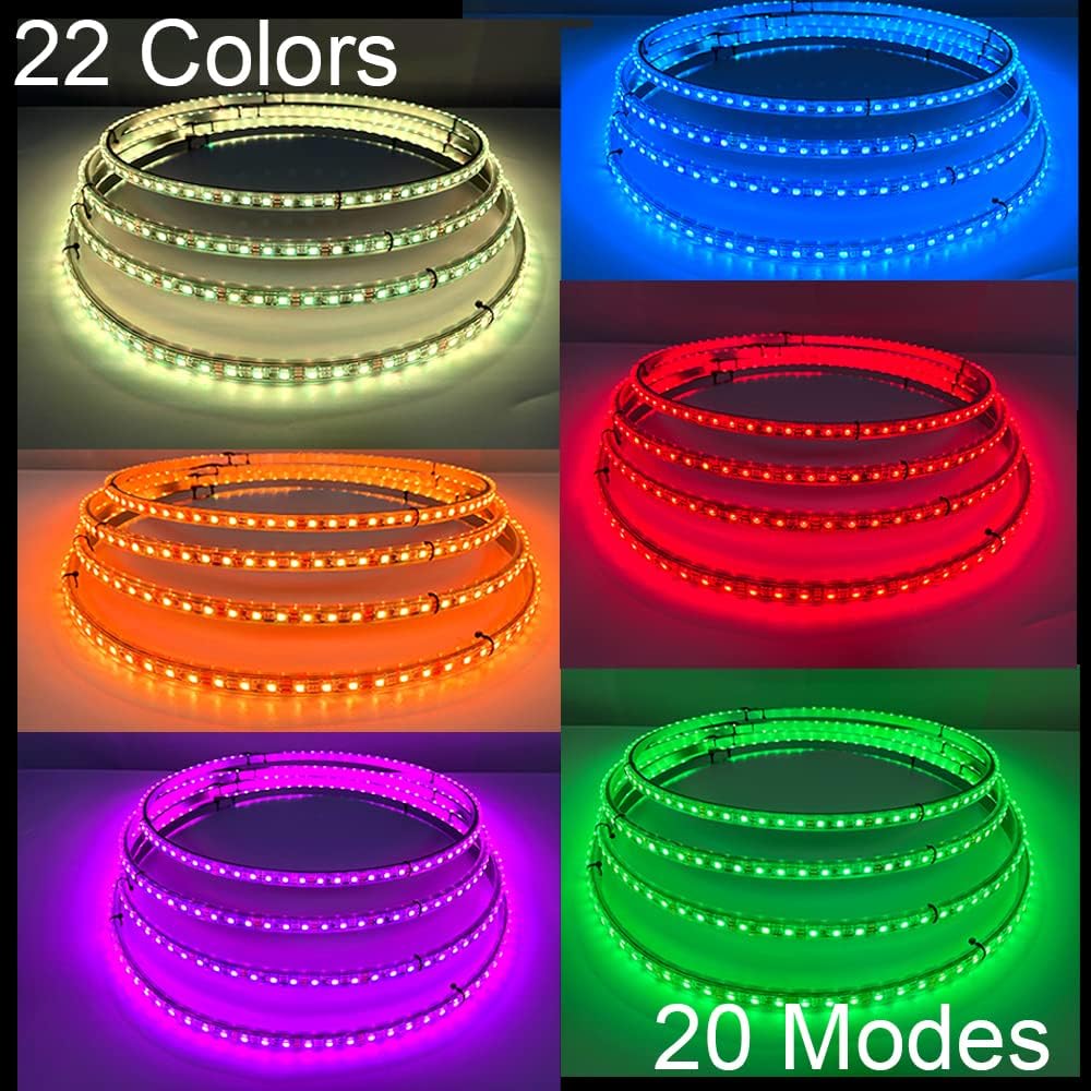15.5 in Single Row Wheel Lights Kit (4pcs) with Turn Signal and Braking Function P93623