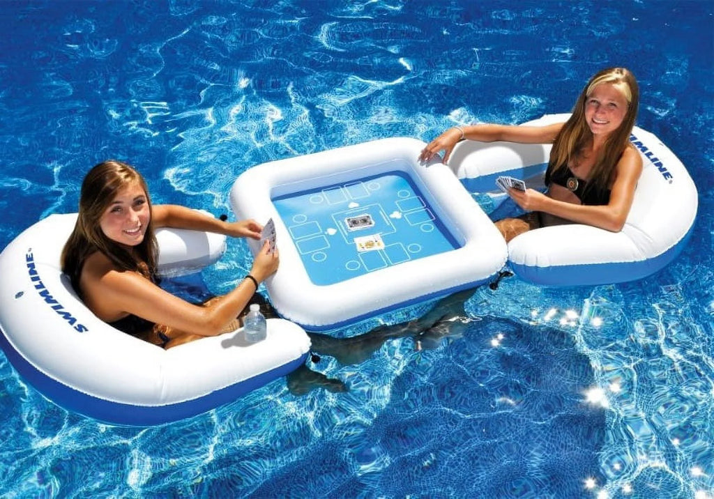 33" Inflatable 3-Piece Poker Game Deck and Chairs with Waterproof Playing Cards E15716